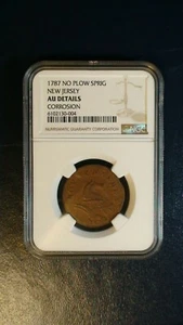 1787 NEW JERSEY NGC ABOUT UNCIRCULATED NO PLOW SPRIG Coin PRICED TO SELL NOW! - Picture 1 of 4