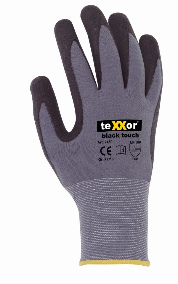 Texxor "Black Touch" 2450 Arbeitshandschuhe Montagehandschuh Nitril Gr. 9 od. 10 - Bild 1 von 1