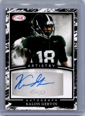 2022 SAGE Artistry #A-KG2 Kalon Gervin Autographs White - Image 1 of 2