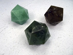 Monolith D20 Kickstarter - Three (3x) Giant 85mm Resin D20 DND RPG Dice Jade - Picture 1 of 8