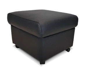 Echtleder Hocker auf Rollen Sitzhocker Fußhocker Leder Sitzwürfel mit Stauraum - Bild 1 von 5