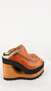 Vintage Destroy "Naranja" platform clogs in caramello/black size EU40/US9 - Picture 1 of 12