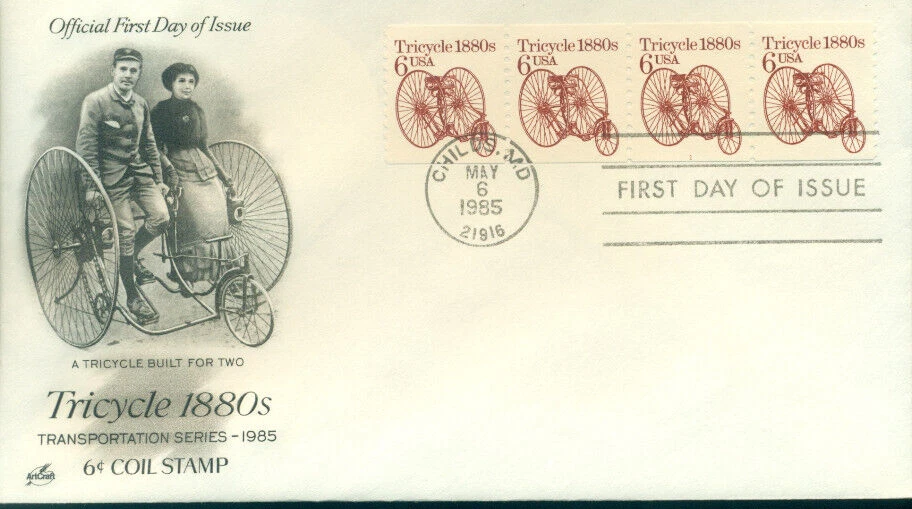1985 Plate Number Coil FDC - Scott# 2126 - P#1 Strip - Art Craft Cachet  UA - Image 1 of 1