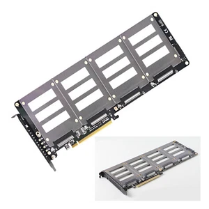 NEW U.2 SSD to PCIe X16 Adapter PCIE 4.0 to 4 Disk U.2 SFF-8639 SSD Riser CardmK - Picture 1 of 10