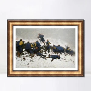 Impresión enmarcada a través del humo saltó el soldado atrevido de Frederic Remington - Imagen 1 de 16