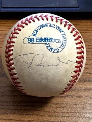 TOMMY LASORDA 2 SIGNED AUTOGRAPHED RARE 1988 MLB-JAPAN ALL STAR GAMES BASEBALL! - Image 1 of 2