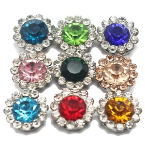 50 Silver Bling Crystal Rhinestone Pearl Flatback Button Beads 9mm for Wedding  - Picture 1 of 14