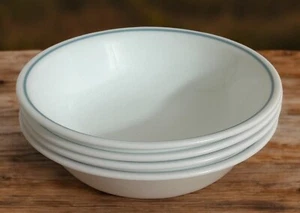 (Set of 4) Corelle Blue Heather Dessert Bowls/Berry Bowls (Slate Blue Ring) EUC - Picture 1 of 3