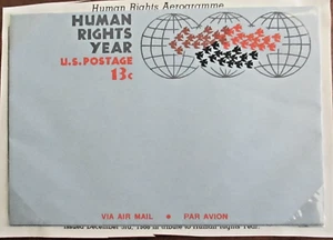 1968 - USA Aerogramme - tribute to the Human Rights Year....{139) - Picture 1 of 1