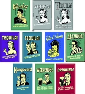 RETRO KÜHLSCHRANKMAGNET TRINK LUSTIG - Bild 1 von 11