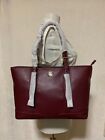 NWT Tory Burch Deep Berry Pebbled Leather Landon Tote $495