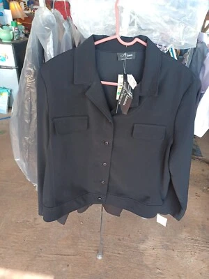 NUEVO ALANNI BY DONNY BROOK Mujer Negro Botón Blazer Abrigo Chaqueta Grande Foto 1 de 3