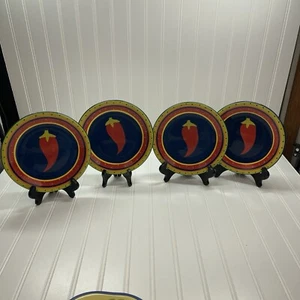 Summer Living 4 Stück Salat Vorspeise rote Chilischote grün kobaltblau 8,5 Zoll - Bild 1 von 11