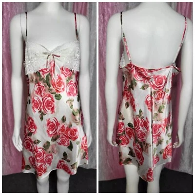 Camisón Babydoll Morgan Taylor Intimates Floral Encaje Satinado Talla Mediana  Foto 1 de 4