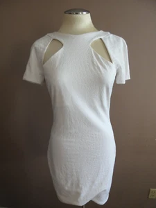 Bec & Bridge Women's US 8 White Textured Mini Dress Cut Out Detail Polyester - Picture 1 of 10