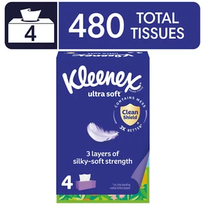 Premium Ultra Soft Gesichtstücher, 4 Schachteln mit je 120 Taschentüchern - Bild 1 von 14