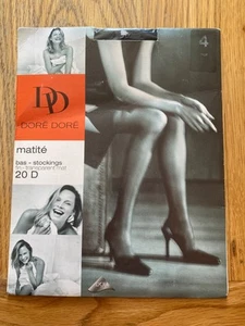 Dore`Dore`Matite` 20 Denier Fine Transparent Stockings in Black - Picture 1 of 2