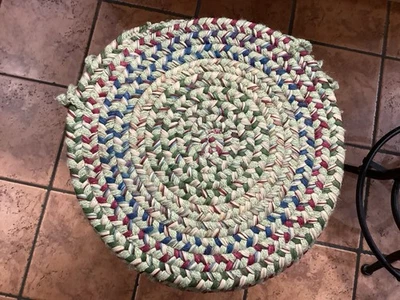 6 Braided 15”  Chair Pads Rustic All Colors Farmhouse With Ties - Image 1 of 4