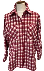 Lili Sidonio Molly Bracken Boyfriend Flannel Shirt Fuchsia Women’s SZ XS NWOT D - Picture 1 of 15