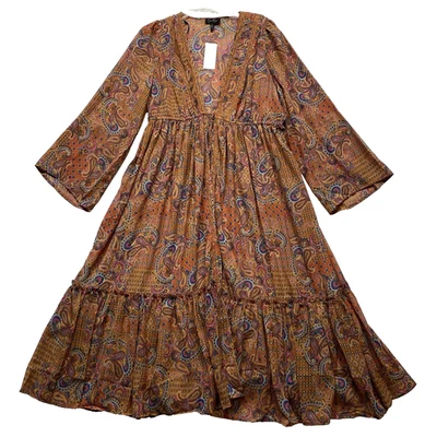 Jessica Simpson winding trail-adobe Marilyn Kimono Open Tie Front Large Multi - Image 1 of 4