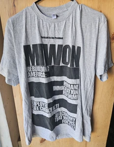 AMERICAN APPAREL, MADE IN DOWNTOWN L.A. . POSTCARD TO THE PRESIDENT TEE SHIRT L - Picture 1 of 8