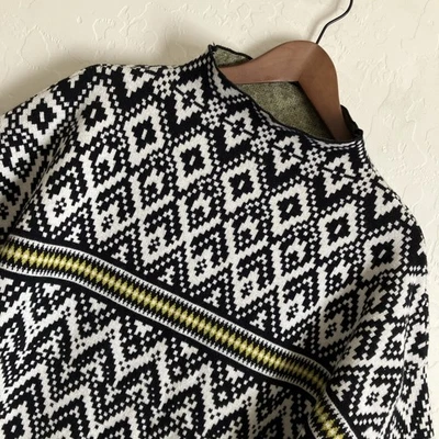 Tahari Sweater Womens 1X Pullover Long Sleeve Knit Geometric Mock Neck Diamond - Image 1 of 4