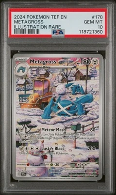 PSA 10 Pokemon Metagross 178/162 SV05: Temporal Forces Illustration Rare Holo - Image 1 of 2