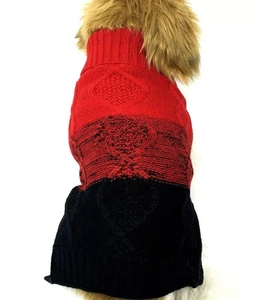 Suéter Tejido Perro, Rojo Negro Invierno Navidad, Para Razas Pequeñas y Medianas - Imagen 1 de 6