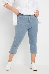 Yours Curve Women's Plus Size Cropped AVA Jeans - Picture 1 of 15