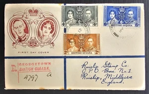 1937 British Guinea Coron Reg FDC 3 Stamps cd Foreign Section-Ruislip - Picture 1 of 2