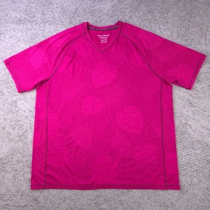Tommy Bahama Shirt Mens XXL IslandZone V-Neck Pink Performance Tee Short Sleeve - Picture 1 of 9