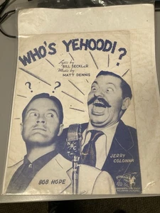 Who's Yehoodi? Bob Hope Jerry Colonna Guitar & Piano Sheet Music Vintage 1940 - Picture 1 of 1
