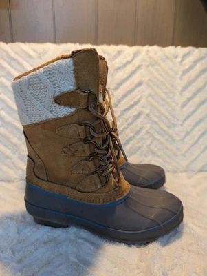 S1 Khombu Boots Womens 6M Cozy Mid Lace Up Winter Snow Duck Boot Brown Suede - Image 1 of 4