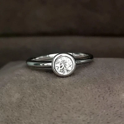 Diamond Engagement Ring 0.30Ct Round Cut Lab Created VVS1 14k White Gold Plated - Image 1 of 3