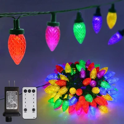ZAIYW 66ft 100 LED C9 Christmas Lights String, Strawberry String Lights Multicolor
