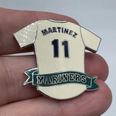 Vintage Seattle Mariners Edgar Martinez #11 Jersey HOF Enamel Lapel Pin - Image 1 of 4