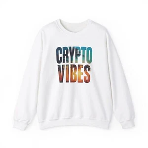 Crypto Vibes Sweatshirt, Crypto Currency Fan Graphic, Unisex Crewneck, Heavy - Picture 1 of 19