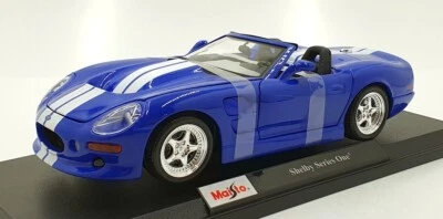 Maisto 1/18 Scale Diecast 46629 - Shelby Series One - Blue/White Stripes - Image 1 of 4
