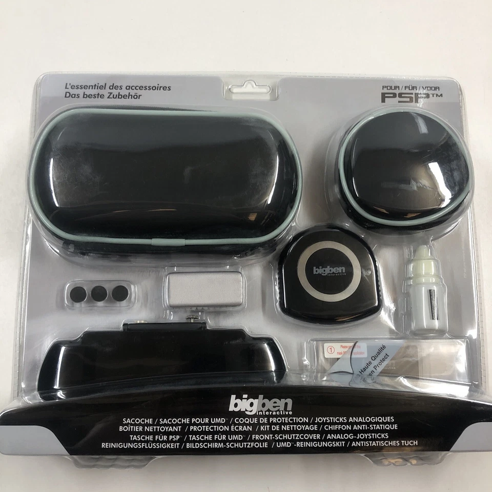 NEUF pochette pack PSP SLIM playstation film écran face cover noir