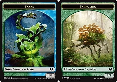 Snake   Saproling Token Commander 2015 Light Play MTG Magic DNA GAMES - Image 1 of 1