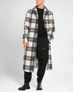 New With Tags MARNI Black & Off White Plaid Belted Trench Coat Oversized 46 - Picture 1 of 23