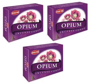 Encens Opium Cônes HEM Lot 3 Boites