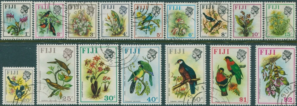 Fiji 1971 SG435-450 Flowers Birds set FU - Image 1 of 1