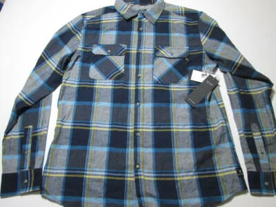 NWT Ocean Current Mens Size L Casual Shirt Navy/Gray Check Long Sleeve Pockets - Image 1 of 4