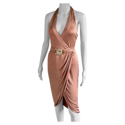 Vestido envolvente Versace S/S 2005 logotipo de pasarela cinturón hundido sin espalda Foto 1 de 4