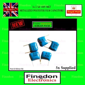 5pcs 2.7nF 272 100V 10mm MKT Metallized Polyester Film Capacitors - Picture 1 of 1