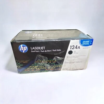 Cartucho de tóner de impresión HP LaserJet negro 124A - Paquete de 2 nuevo Foto 1 de 4