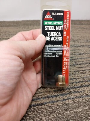 AGS FLR-009C Metric Steel Tube Nut 5/16 (M14x1.5 Surface Seal) New Foto 1 de 4