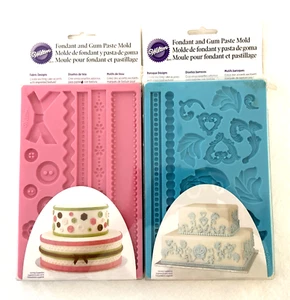 Wilton Fondant and Gum Paste Mold-Baroque (Used) Fabric (NOS) Pattern, Free Ship - Picture 1 of 11