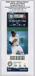 Mike Trout 1st MULTI HR #4,5 SEATTLE DEBUT 2011 Mariners Angels 8/30 Full Ticket - Picture 1 of 12